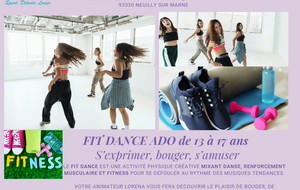 NOUVEAU FITNESS DANSE ADO 13 A 17 ANS
