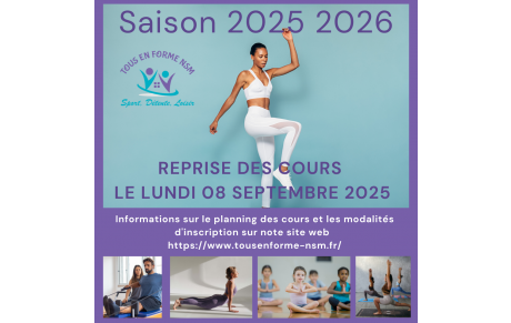 DATE DE REPRISE DES COURS  8 SEPTEMBRE 2025 !